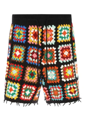 Alanui Crochet Straight Hem Drawstring Shorts