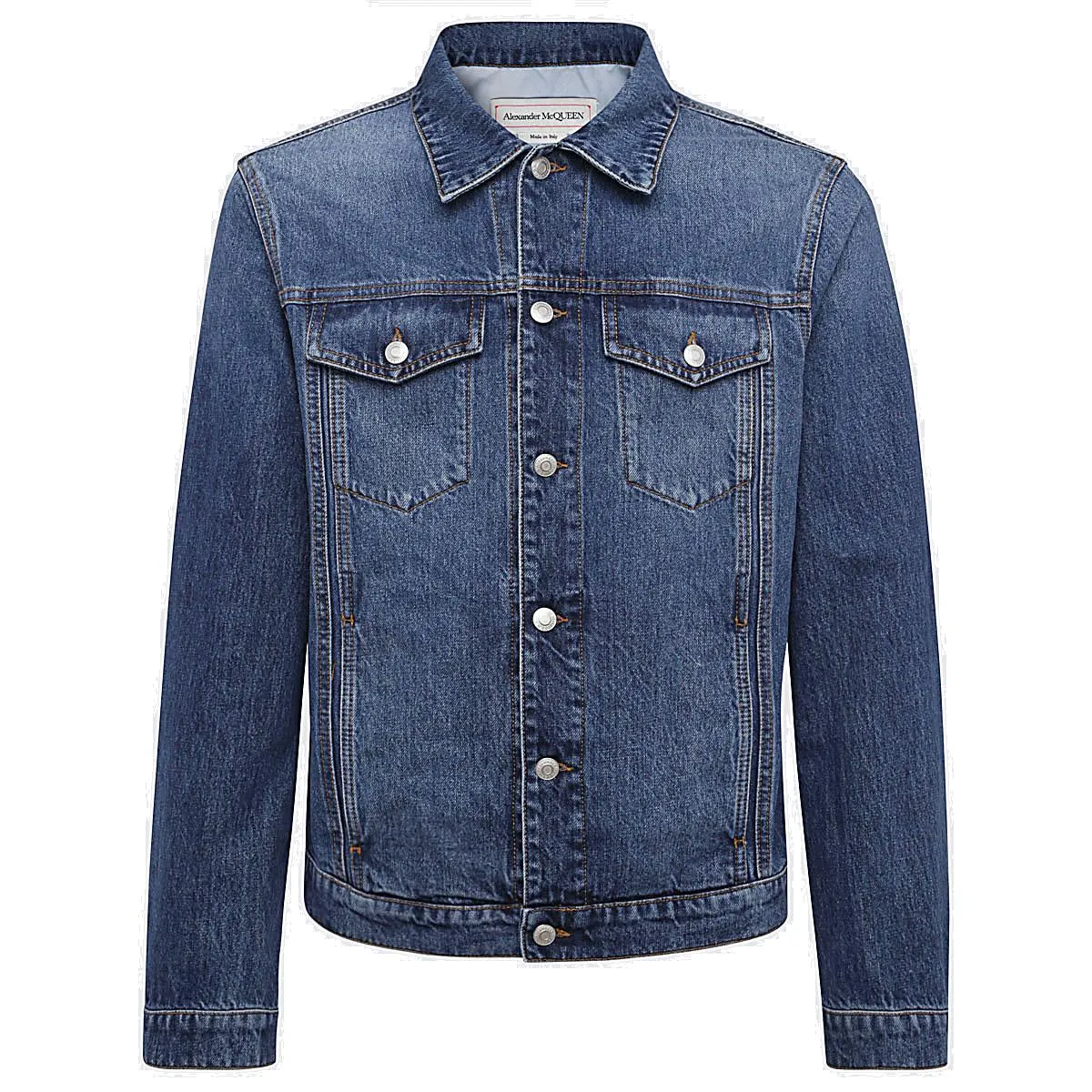 Alexander McQueen Buttoned Long Sleeved Denim Jacket