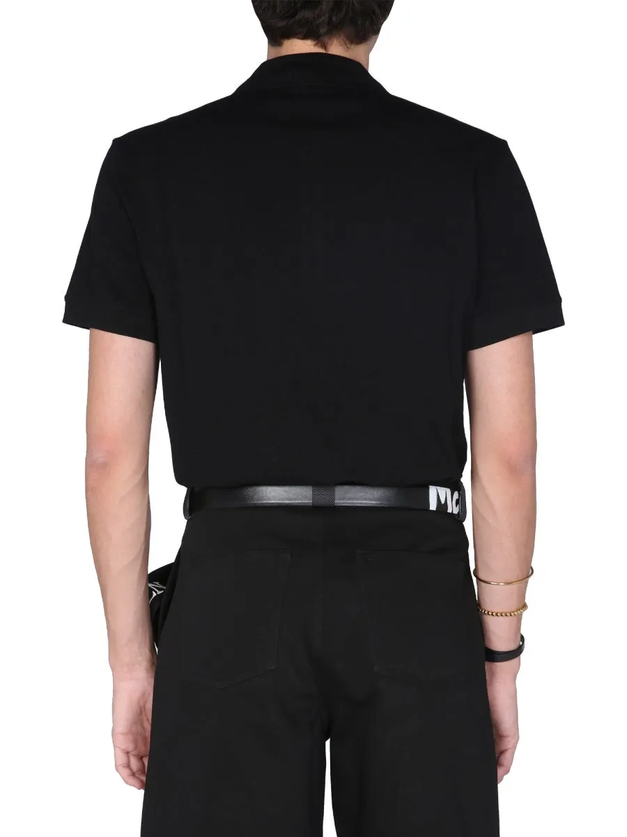 Alexander McQueen Graffiti Logo Print Polo Shirt