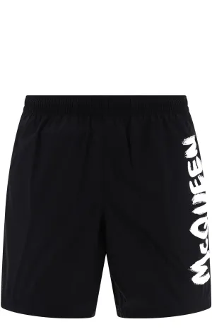 Alexander McQueen Graffiti Logo Swim Shorts