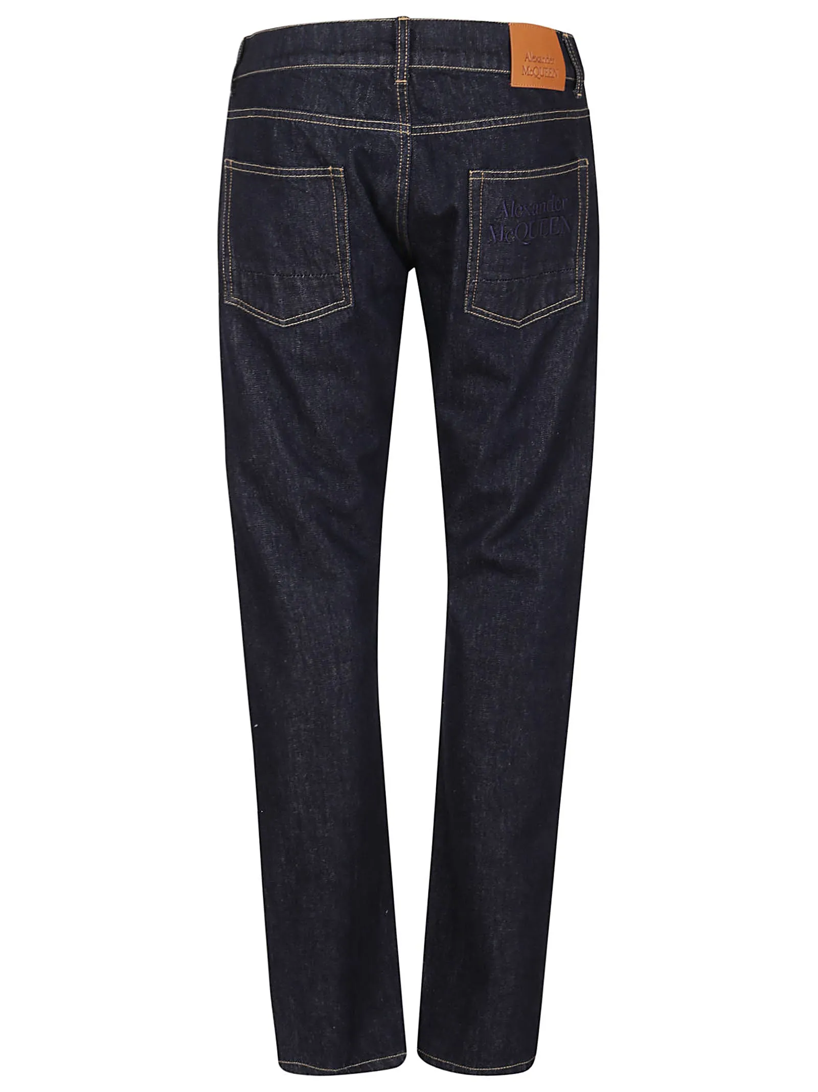 Alexander McQueen Logo Embroidered Jeans