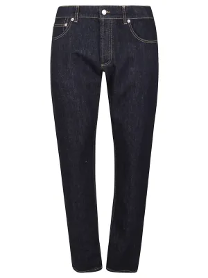Alexander McQueen Logo Embroidered Jeans