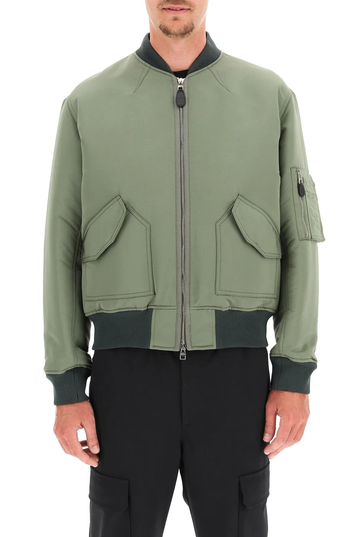 Alexander McQueen Logo Printed Zipped Bomber Jacket