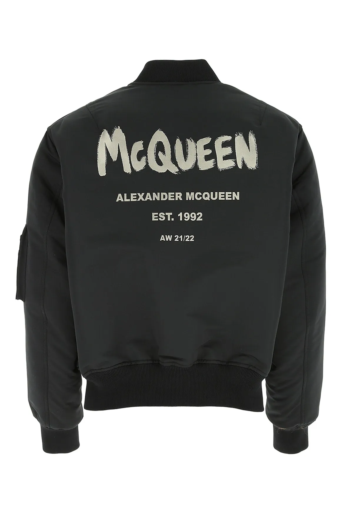 Alexander McQueen Logo Printed Zipped Bomber Jacket