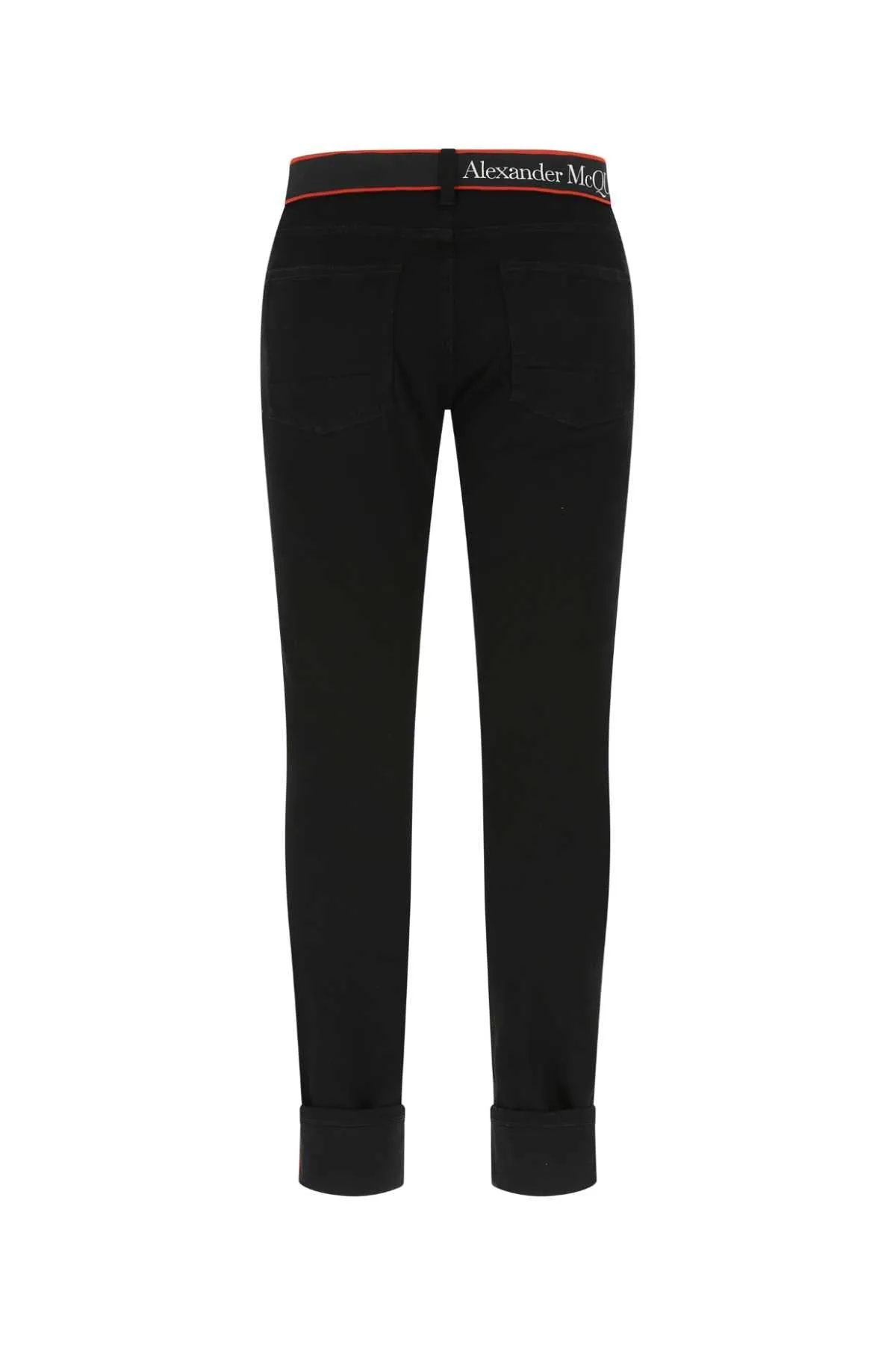 Alexander McQueen Logo Taped Straight Leg Jeans