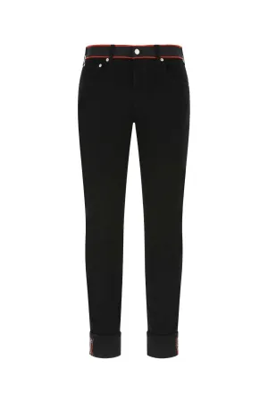 Alexander McQueen Logo Taped Straight Leg Jeans