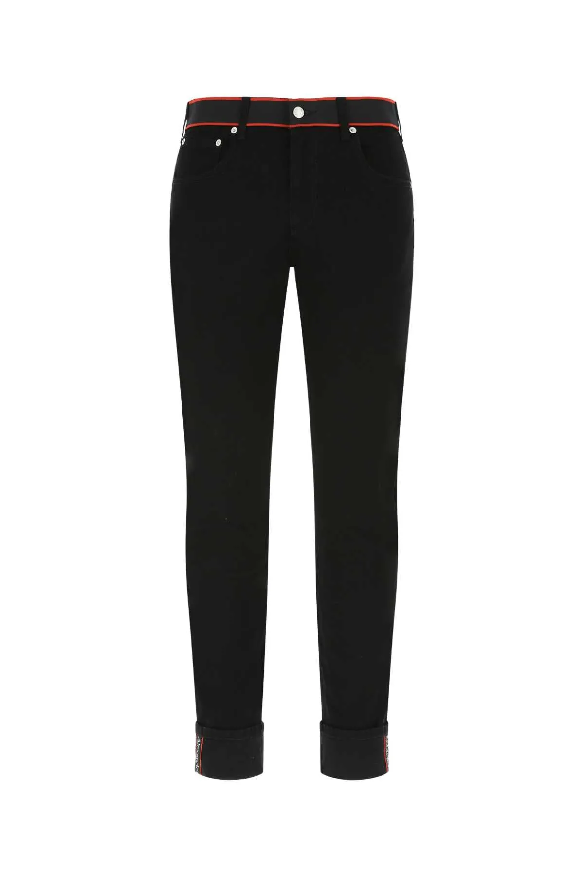 Alexander McQueen Logo Taped Straight Leg Jeans