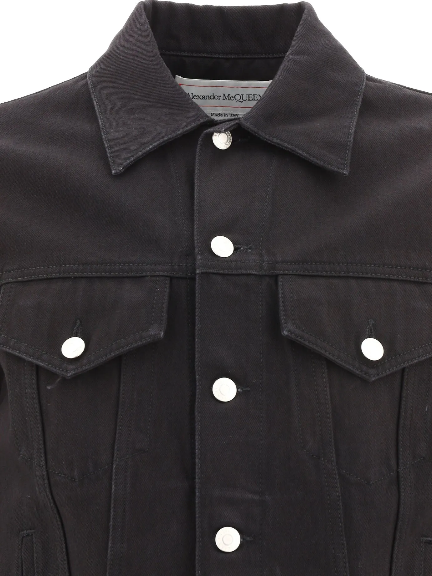 Alexander McQueen Printed Buttoned Denim Jacket