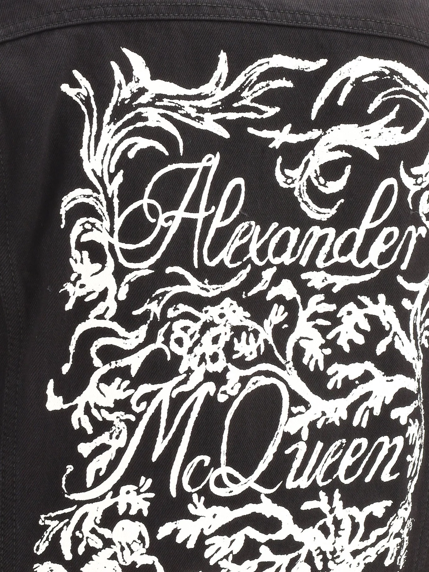 Alexander McQueen Printed Buttoned Denim Jacket