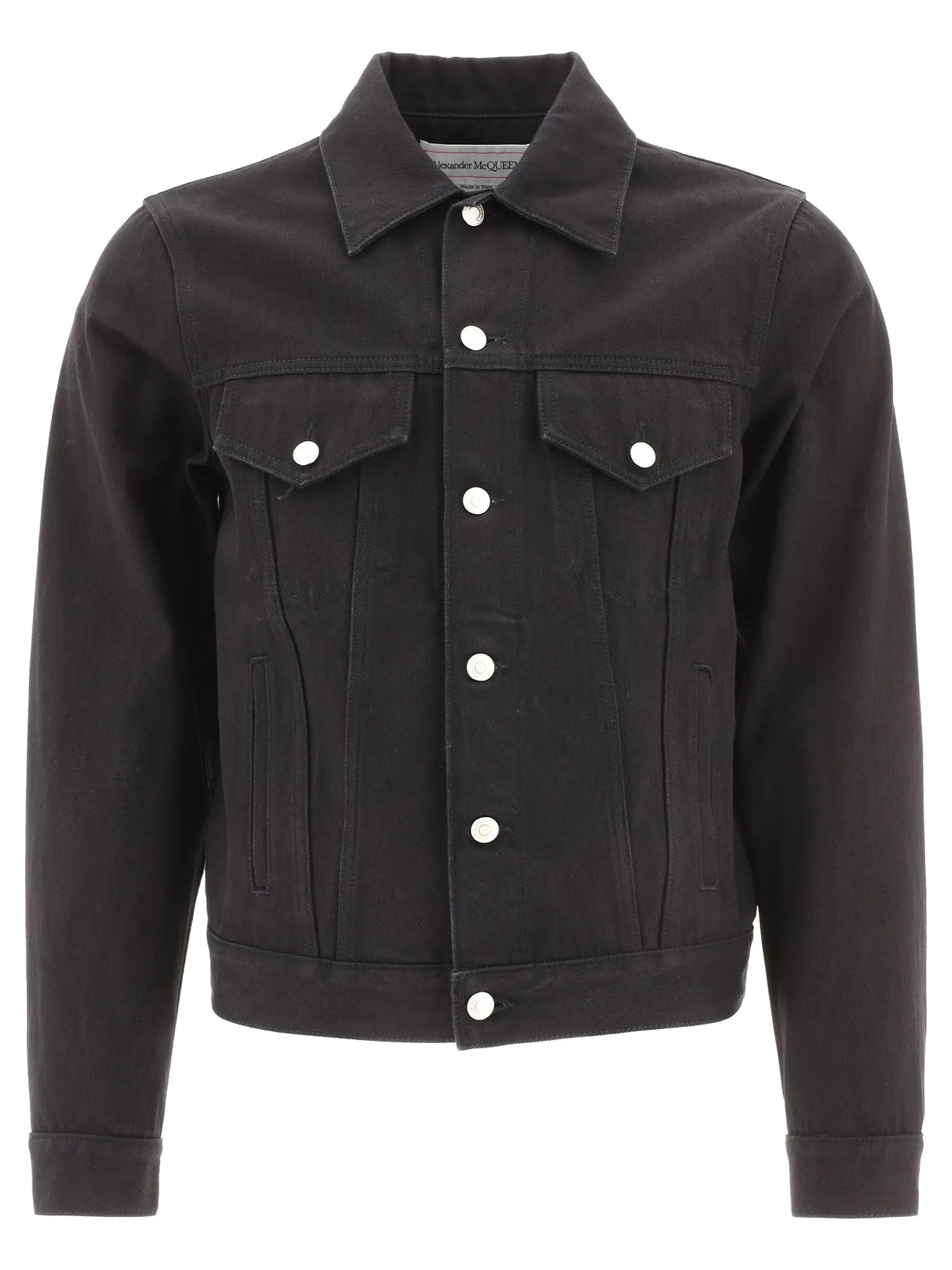 Alexander McQueen Printed Buttoned Denim Jacket