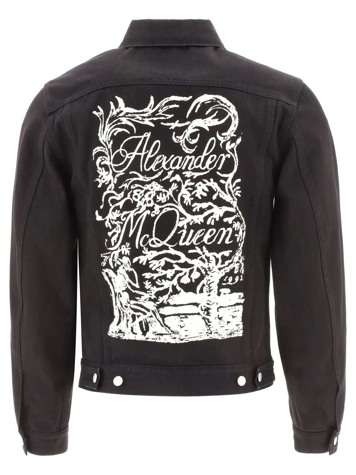 Alexander McQueen Printed Buttoned Denim Jacket