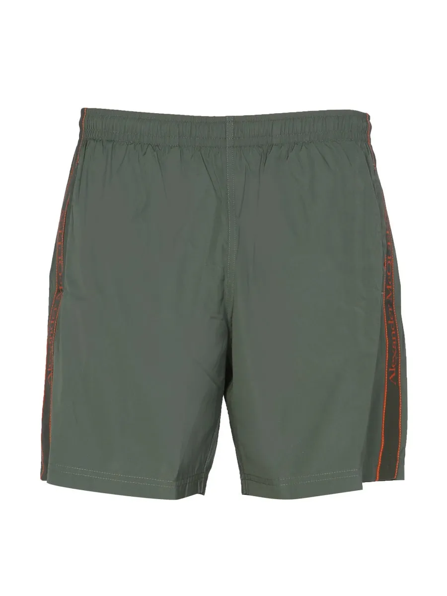 Alexander McQueen Side Logo Band Swim Shorts