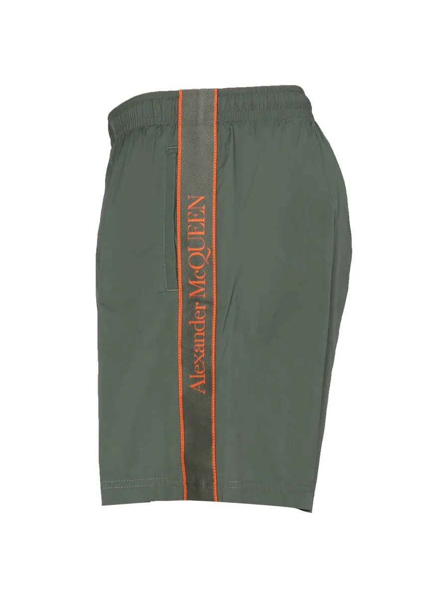 Alexander McQueen Side Logo Band Swim Shorts