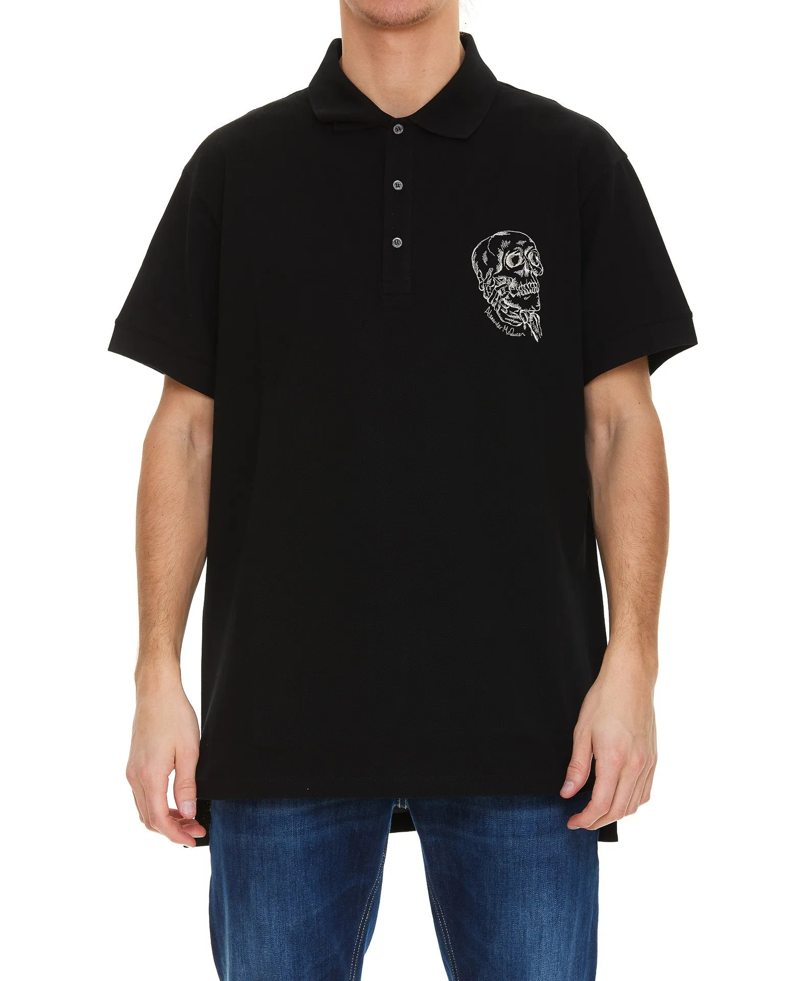 Alexander McQueen Skull Embroidered Polo Shirt
