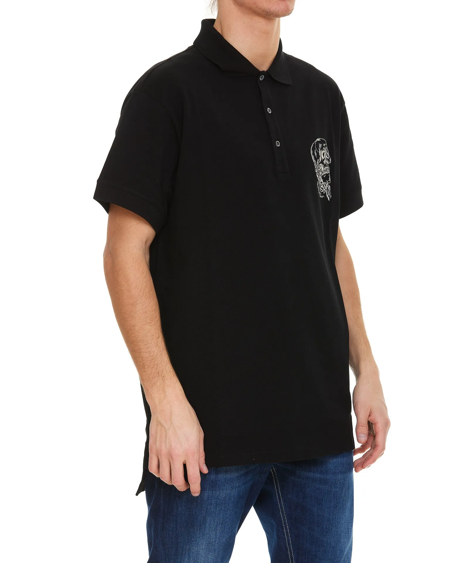 Alexander McQueen Skull Embroidered Polo Shirt