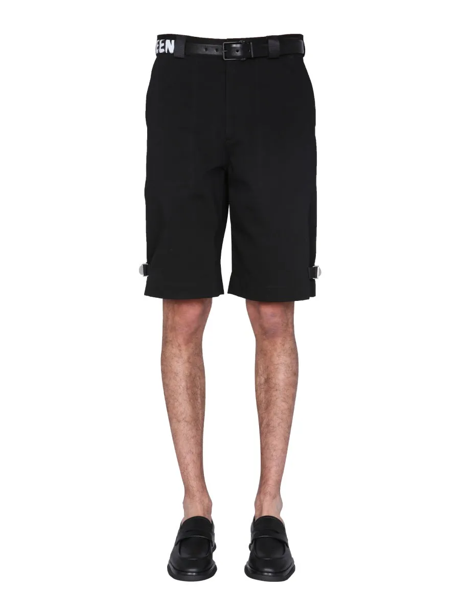 Alexander McQueen Strap Detailed Shorts