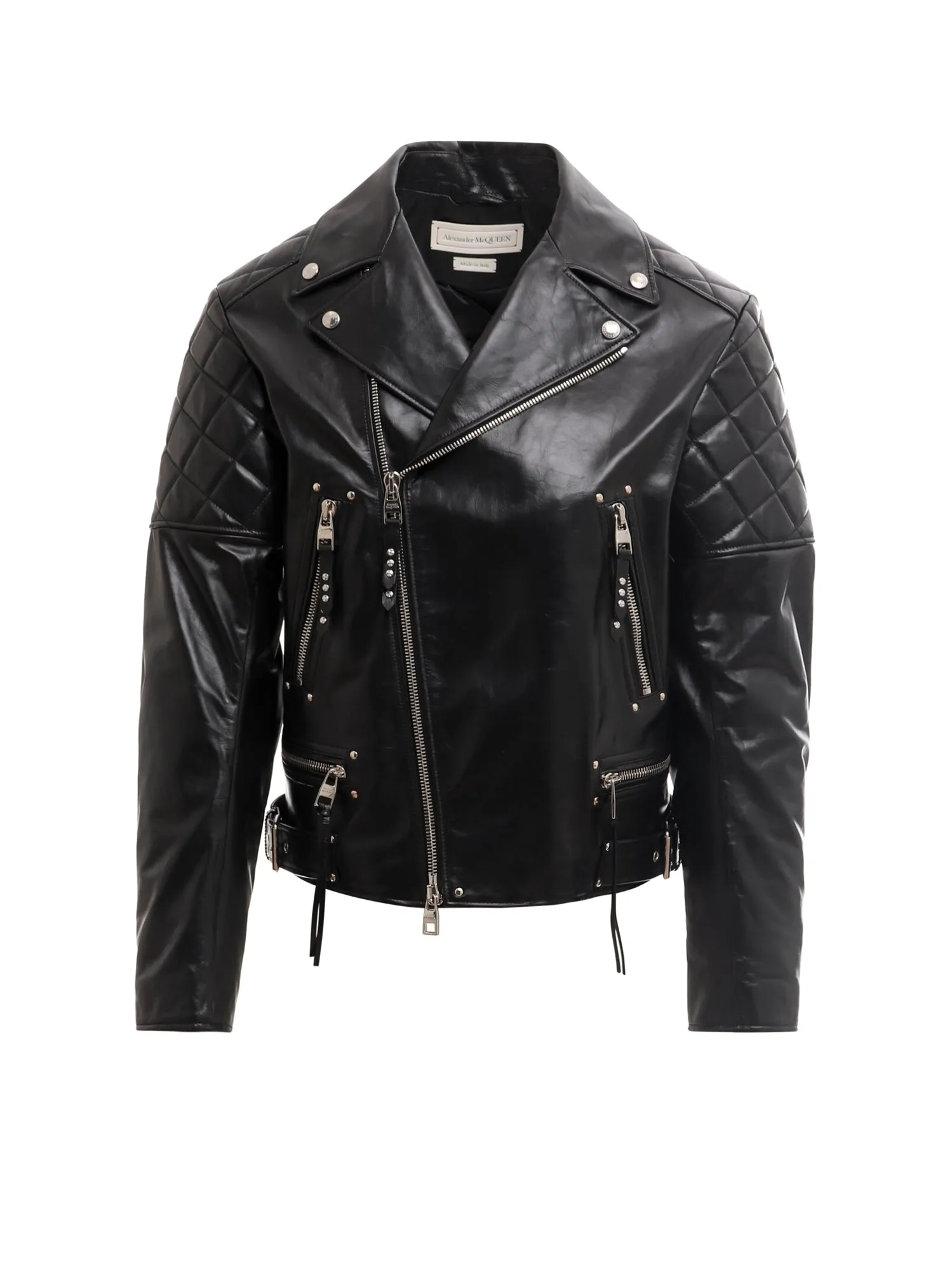 Alexander McQueen Zip Detailed Biker Jacket