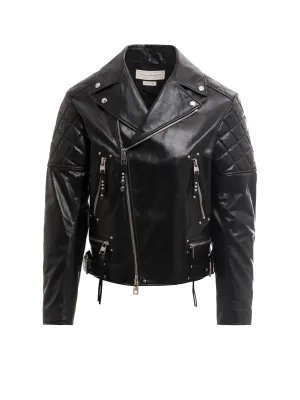 Alexander McQueen Zip Detailed Biker Jacket