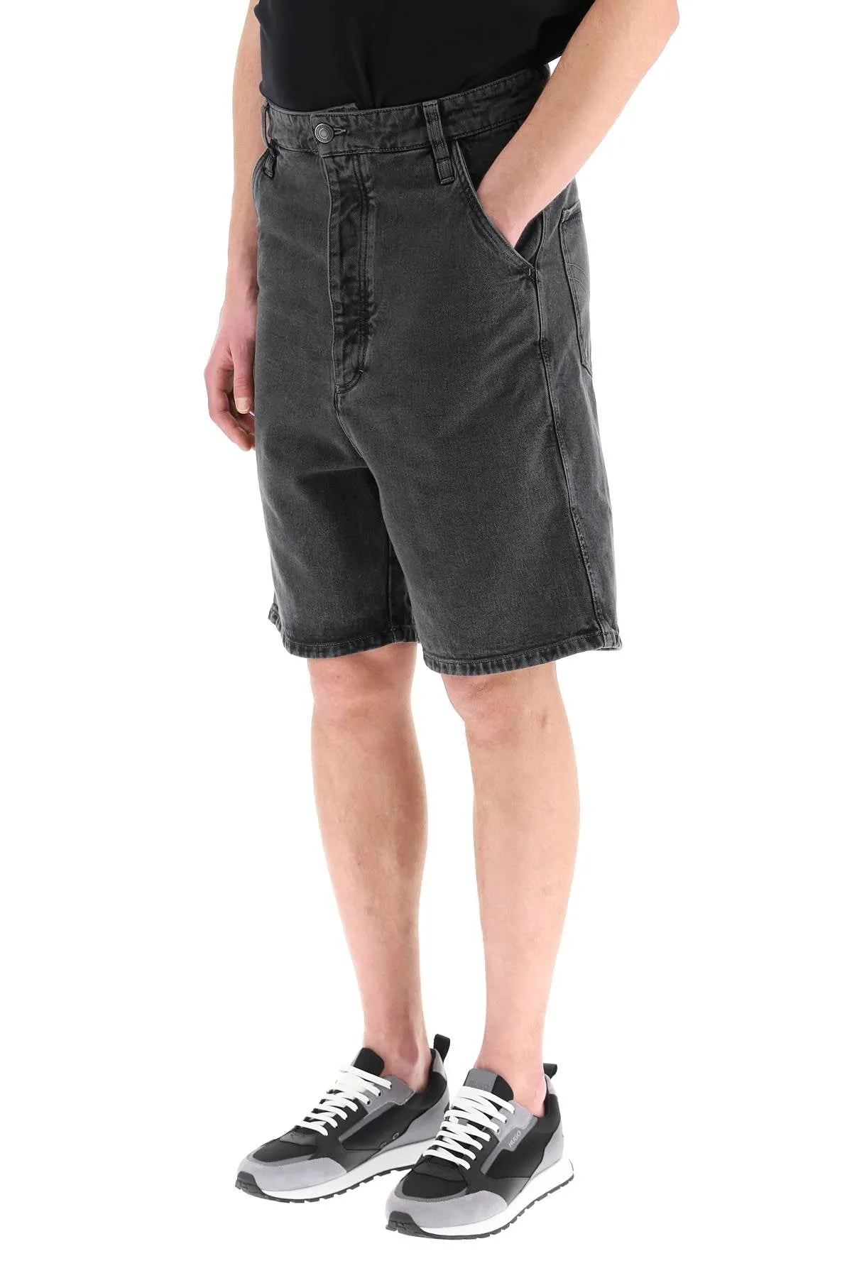 AMI High Waist Denim Shorts