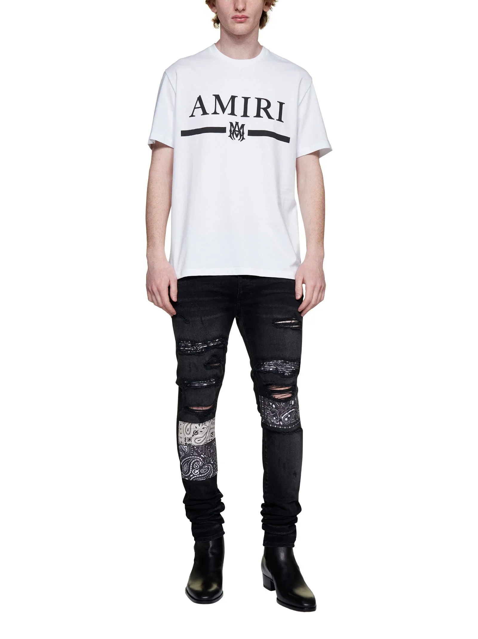 Amiri Logo Printed Crewneck T-Shirt