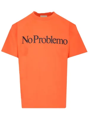 Aries No Problemo Slogan Printed Crewneck T-Shirt