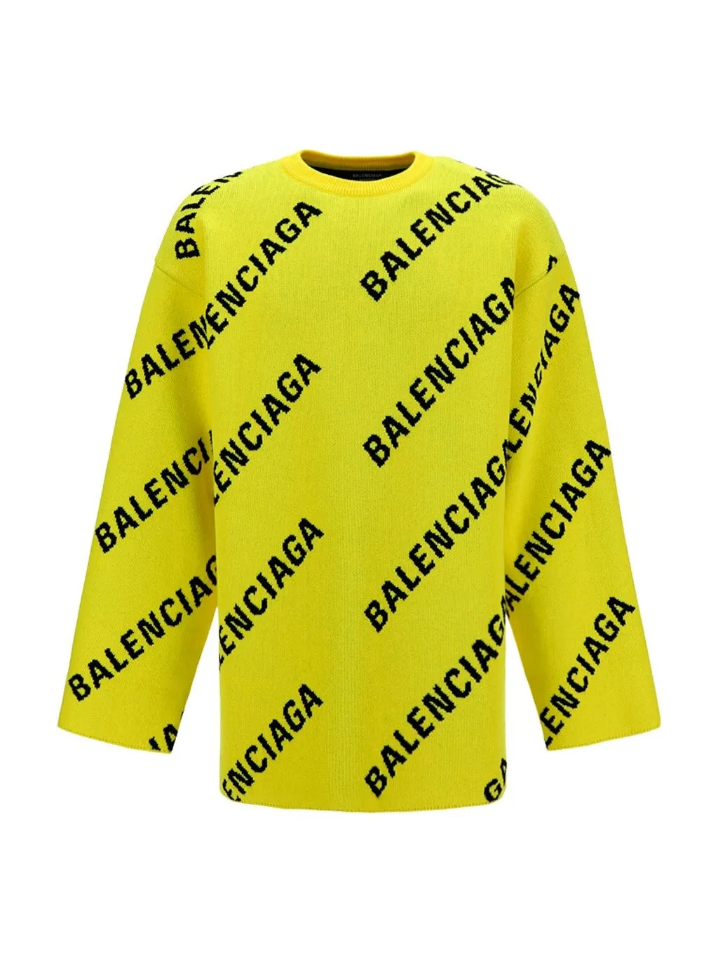 Balenciaga Allover Logo Intarsia Sweater