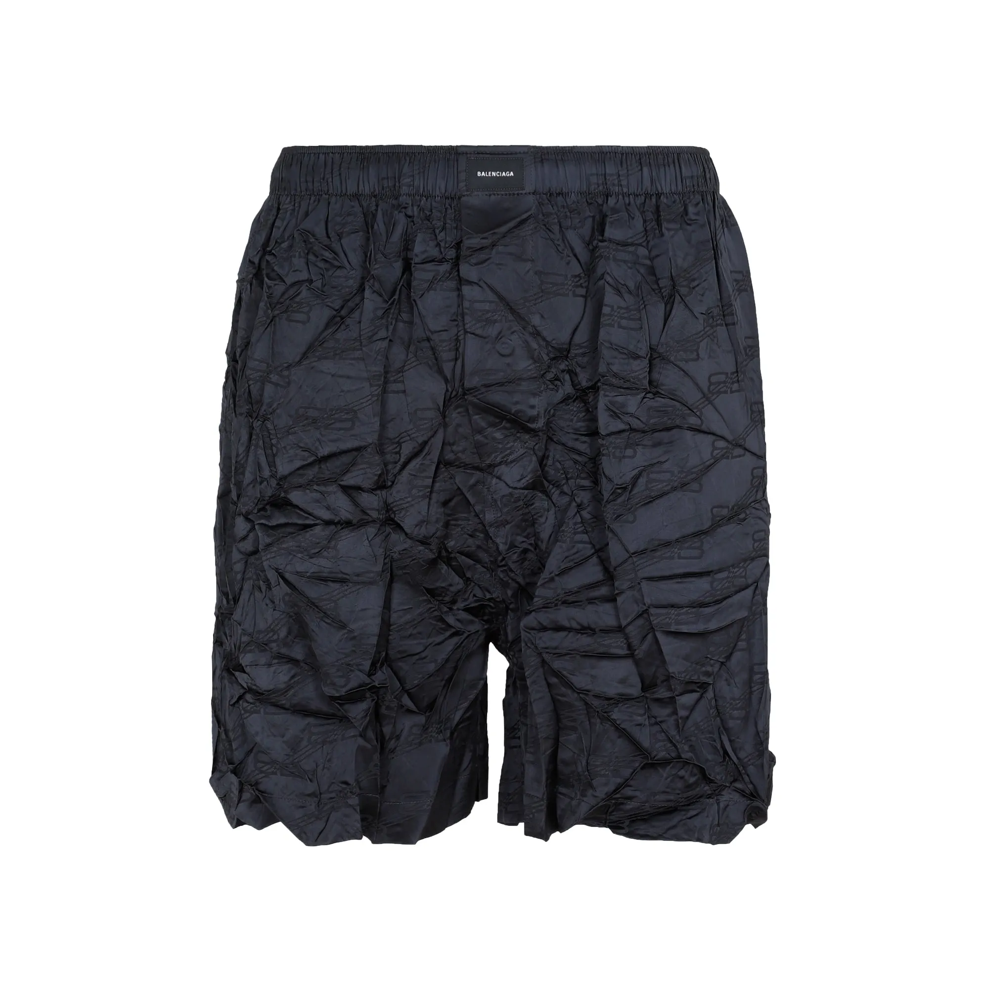 Balenciaga Logo Patch Crease-Effect Pyjama Shorts