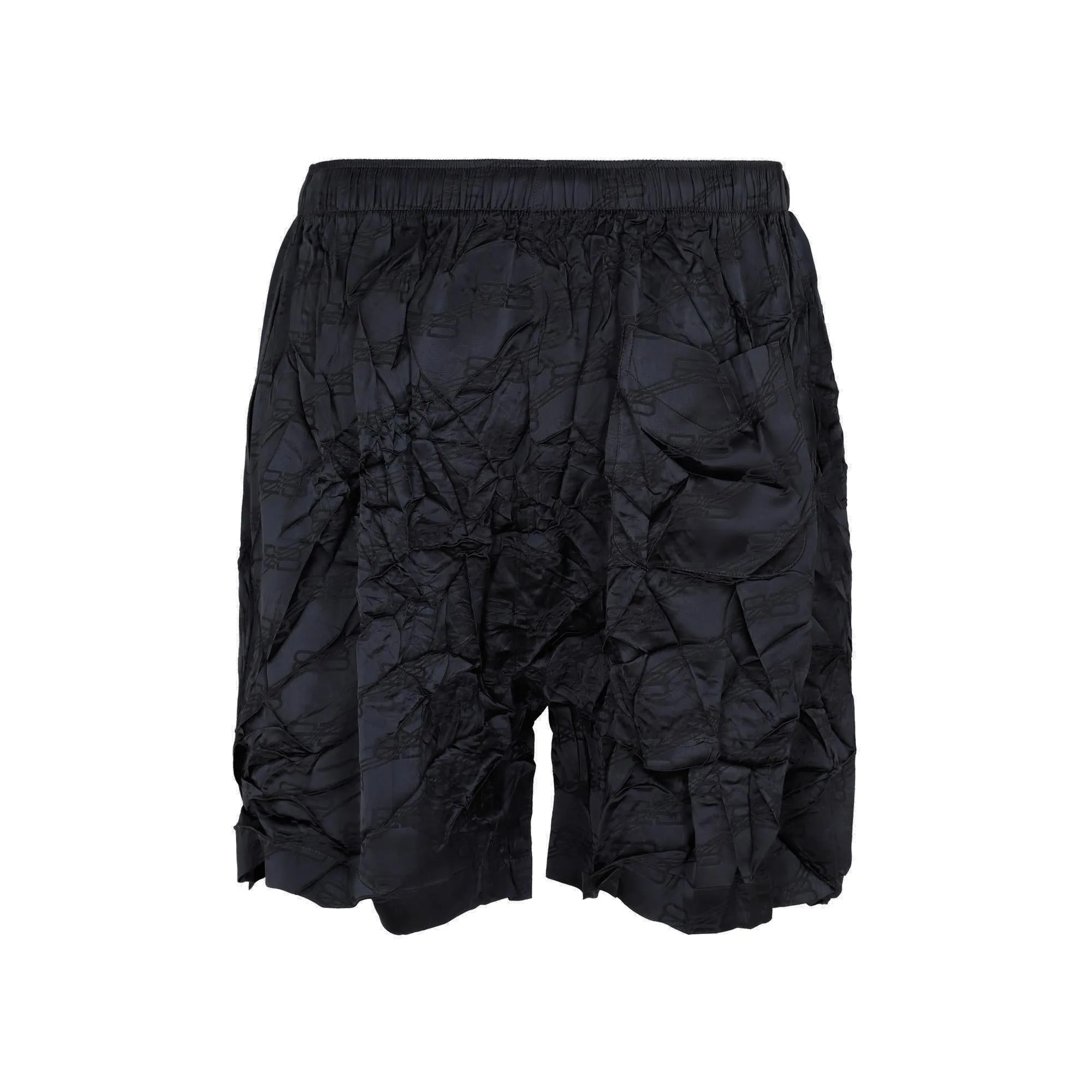 Balenciaga Logo Patch Crease-Effect Pyjama Shorts