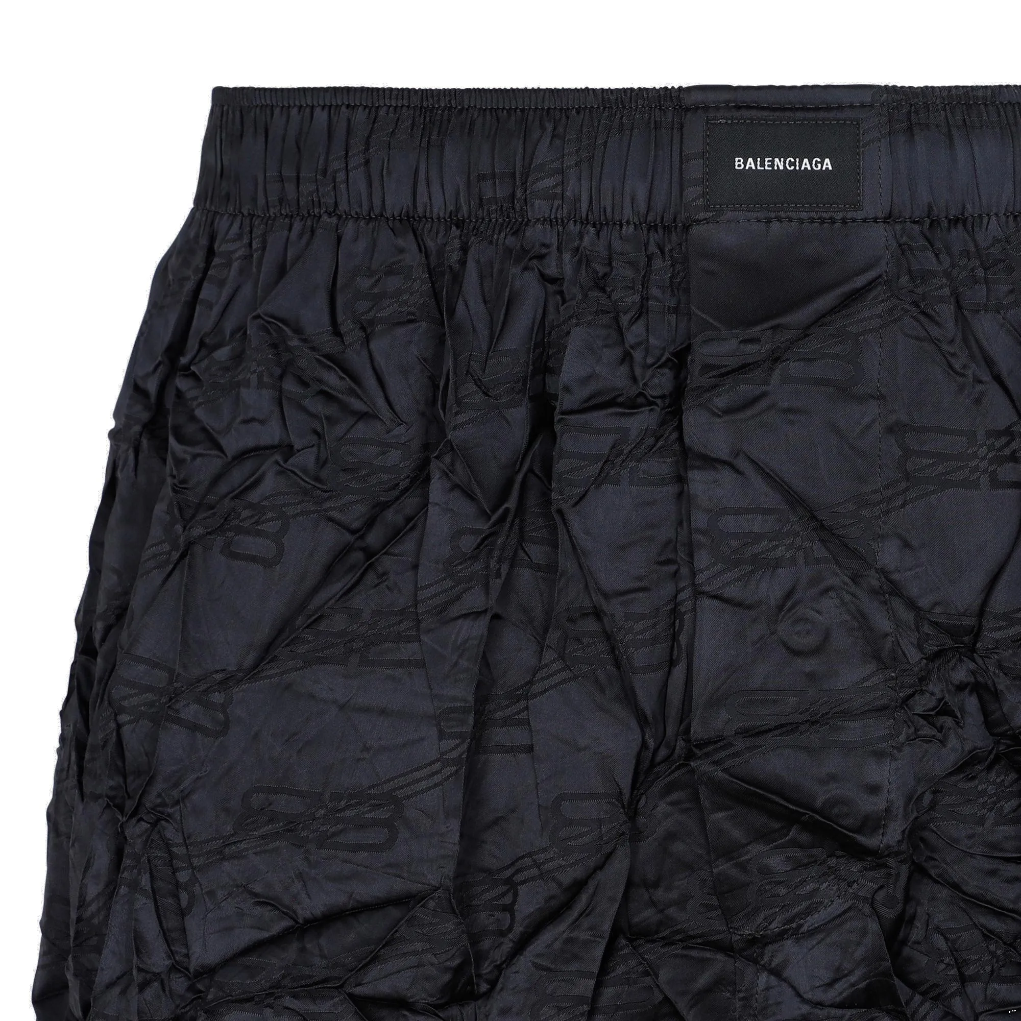 Balenciaga Logo Patch Crease-Effect Pyjama Shorts