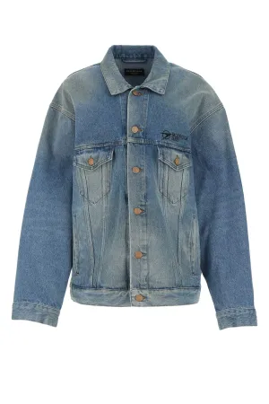 Balenciaga Paris Logo Print Denim Jacket