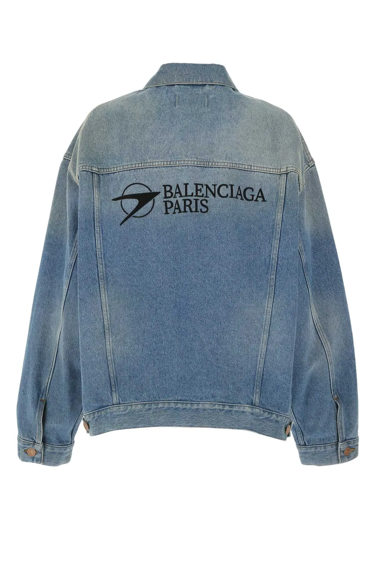 Balenciaga Paris Logo Print Denim Jacket