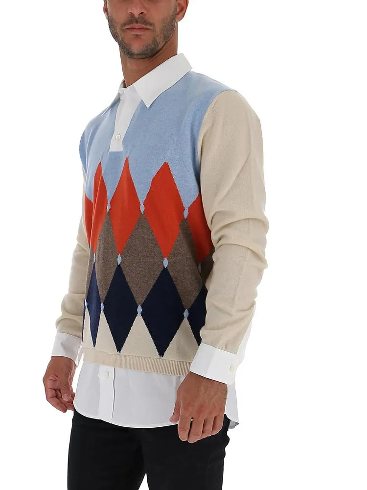 Ballantyne Layered Diamond Patterned Sweater