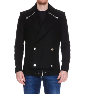 Balmain Double Breasted Belted Waist Jacket