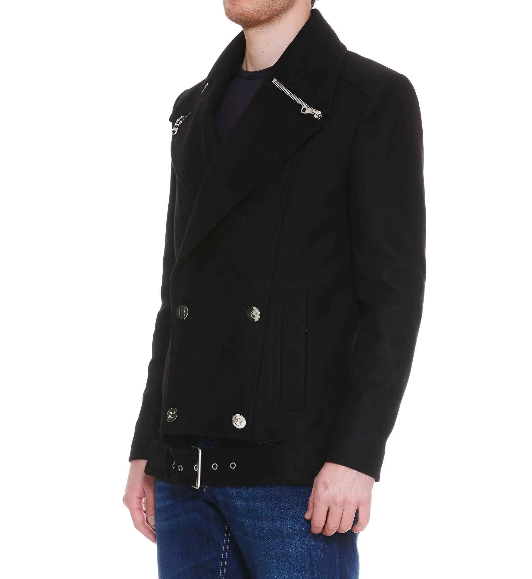 Balmain Double Breasted Belted Waist Jacket