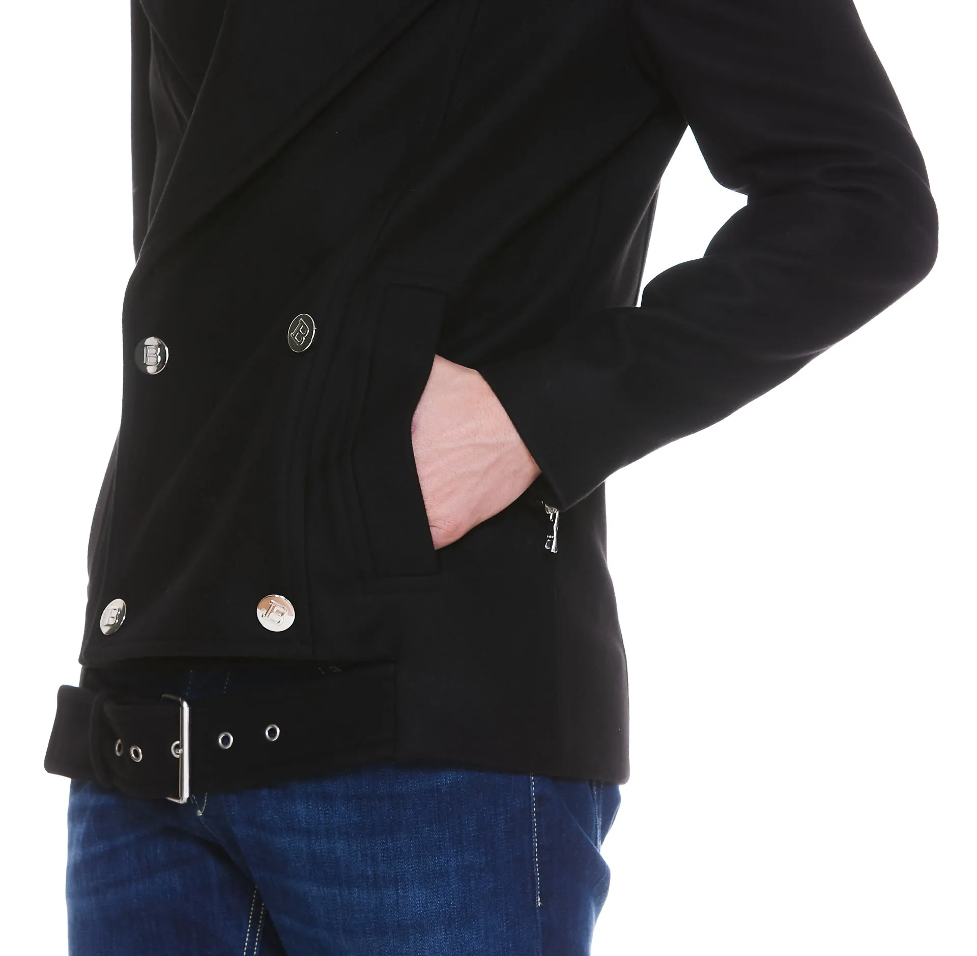 Balmain Double Breasted Belted Waist Jacket