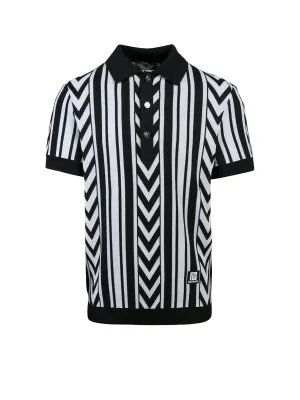 Balmain Jacquared Pattern Short-Sleeved Polo Shirt