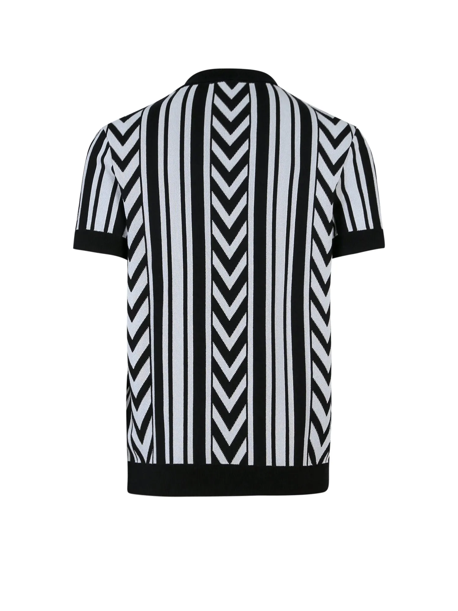 Balmain Jacquared Pattern Short-Sleeved Polo Shirt