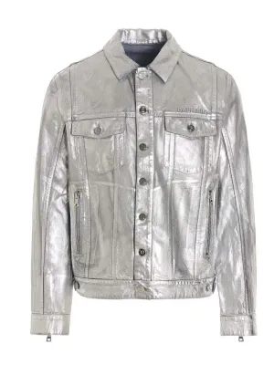 Balmain Logo Embossed Buttoned Denim Jacket