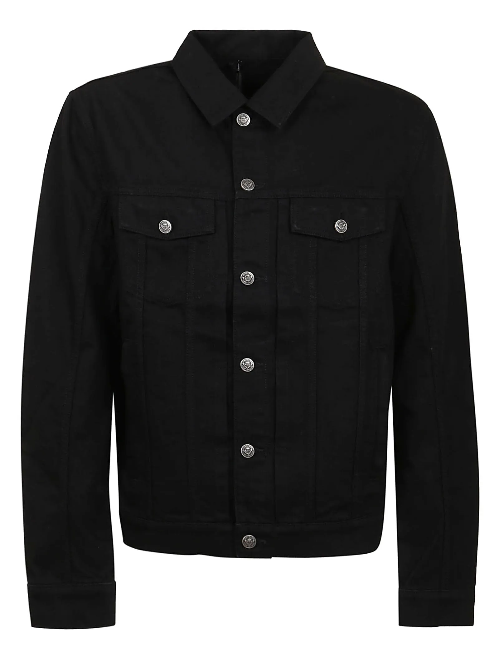Balmain Logo Tape Buttoned Denim Jacket