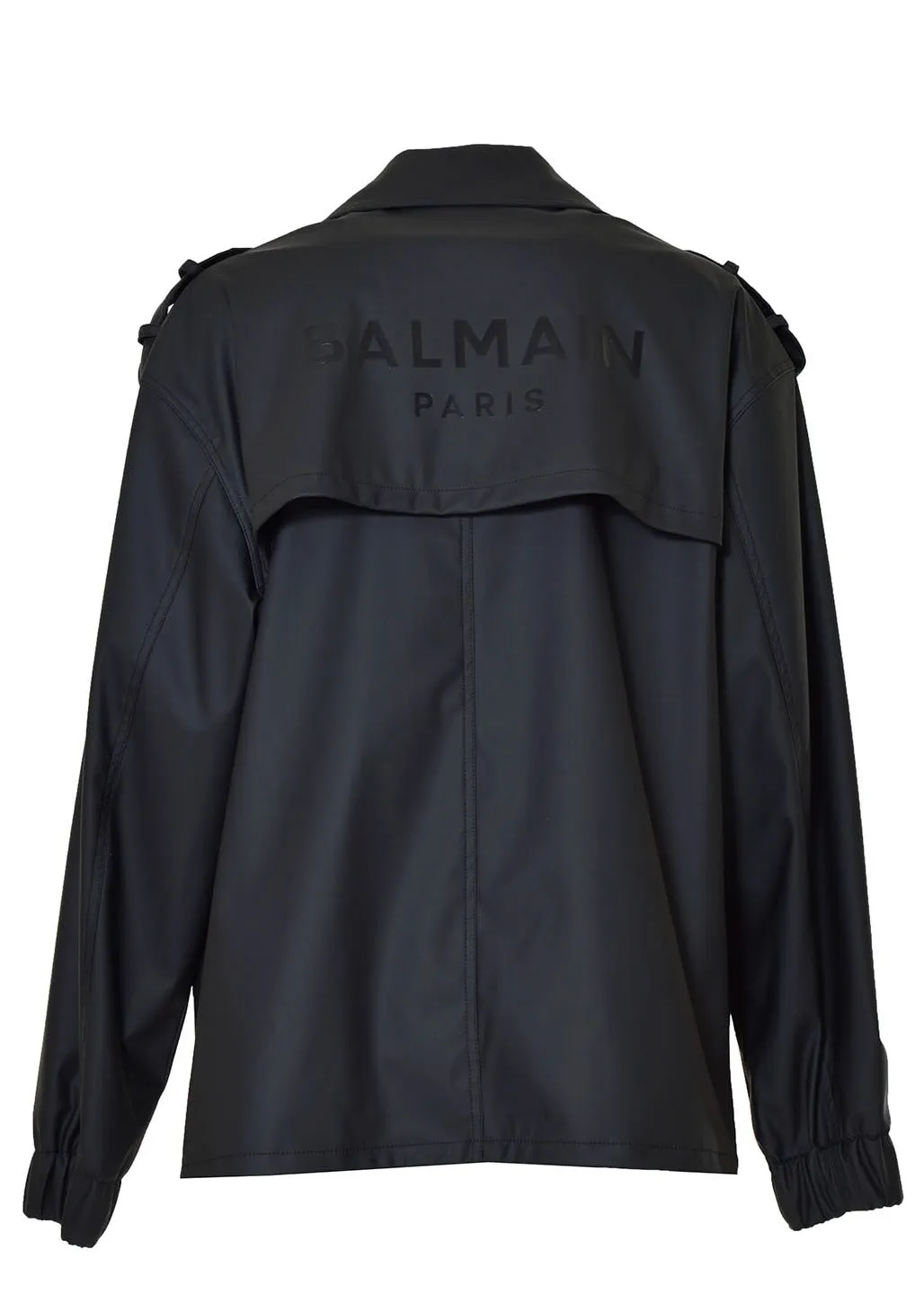 Balmain Stud Embellished Faux Leather Biker Jacket