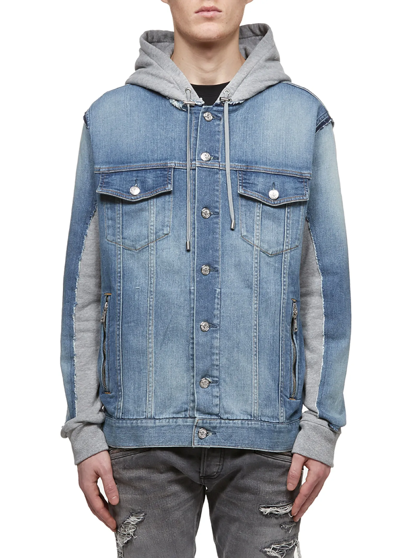 Balmain Sweater Denim Jacket