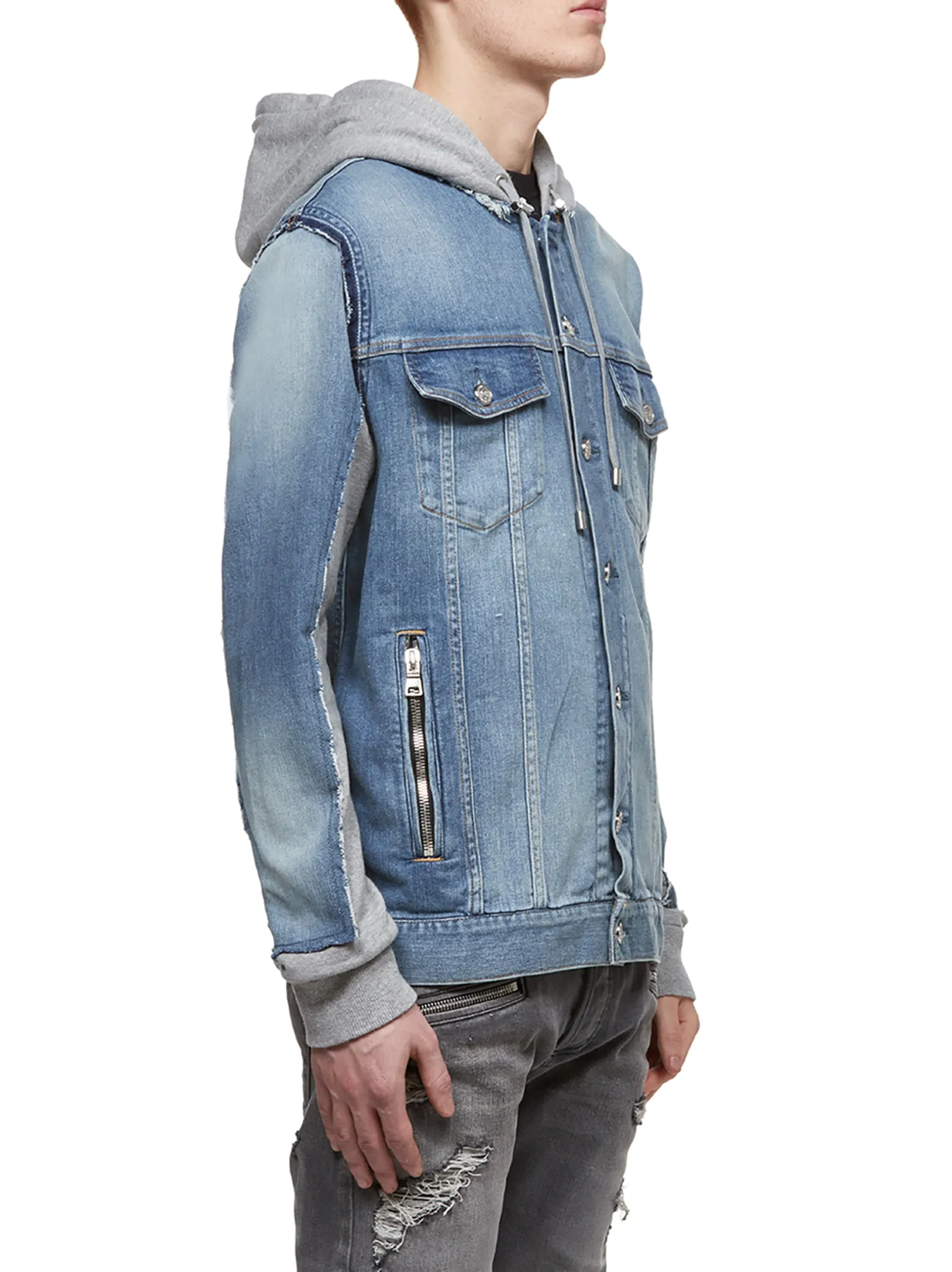 Balmain Sweater Denim Jacket