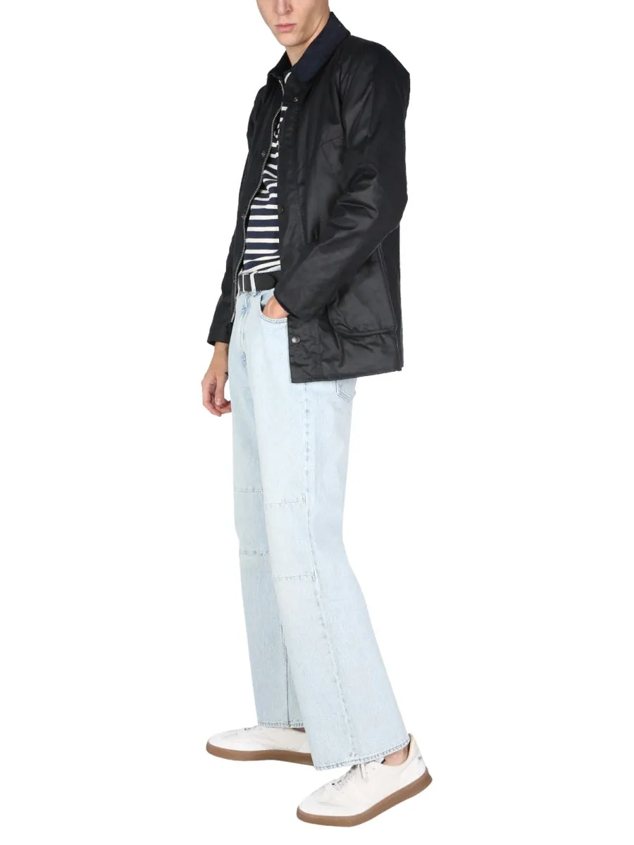 Barbour Logo Embroidered Snap-Fastening Jacket
