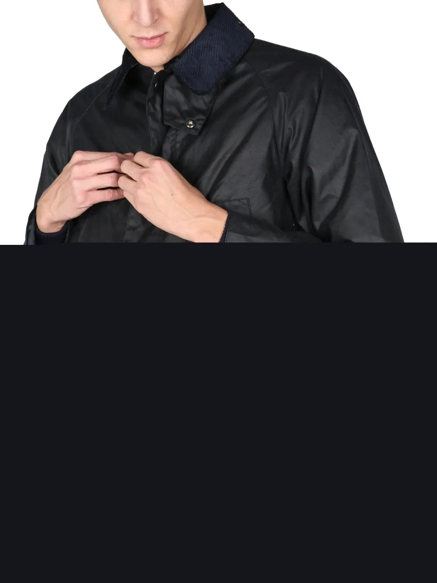 Barbour Logo Embroidered Snap-Fastening Jacket