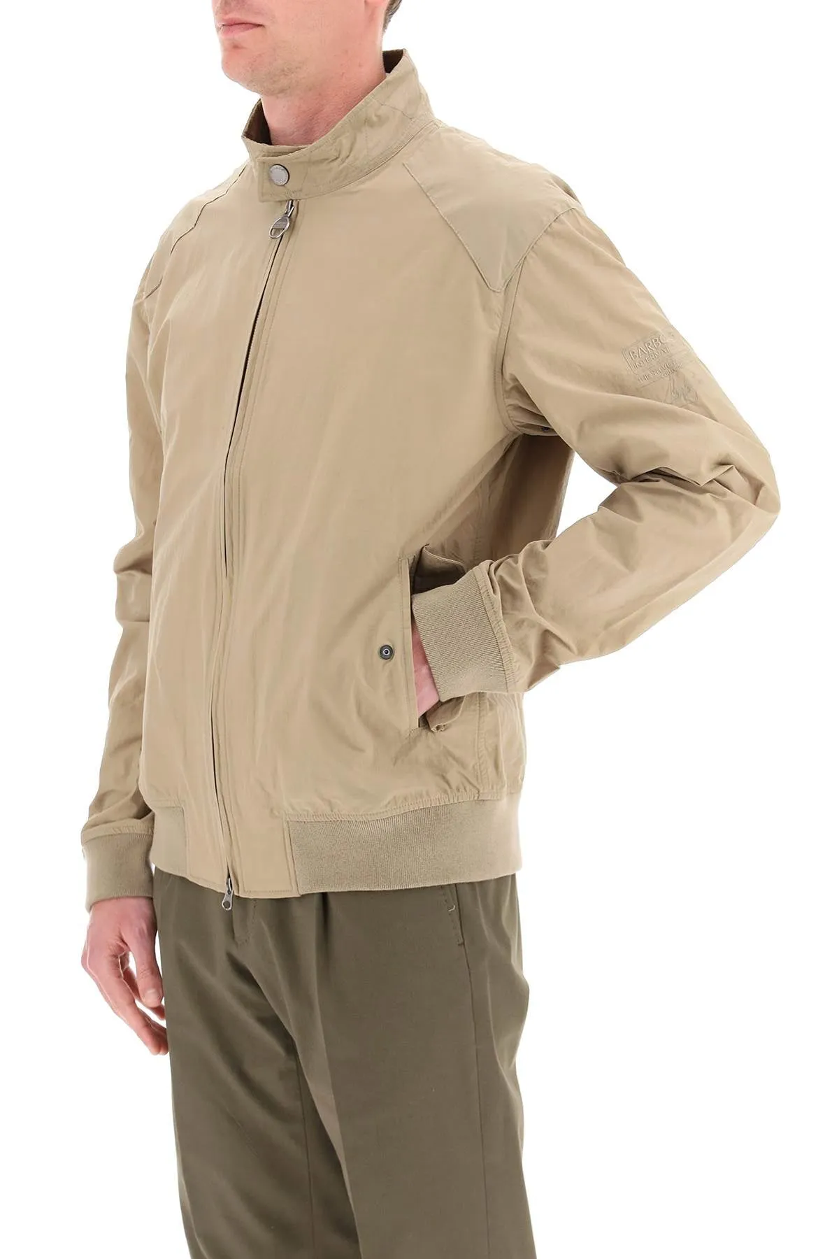 Barbour Logo Embroidered Zipped Bomber Jacket