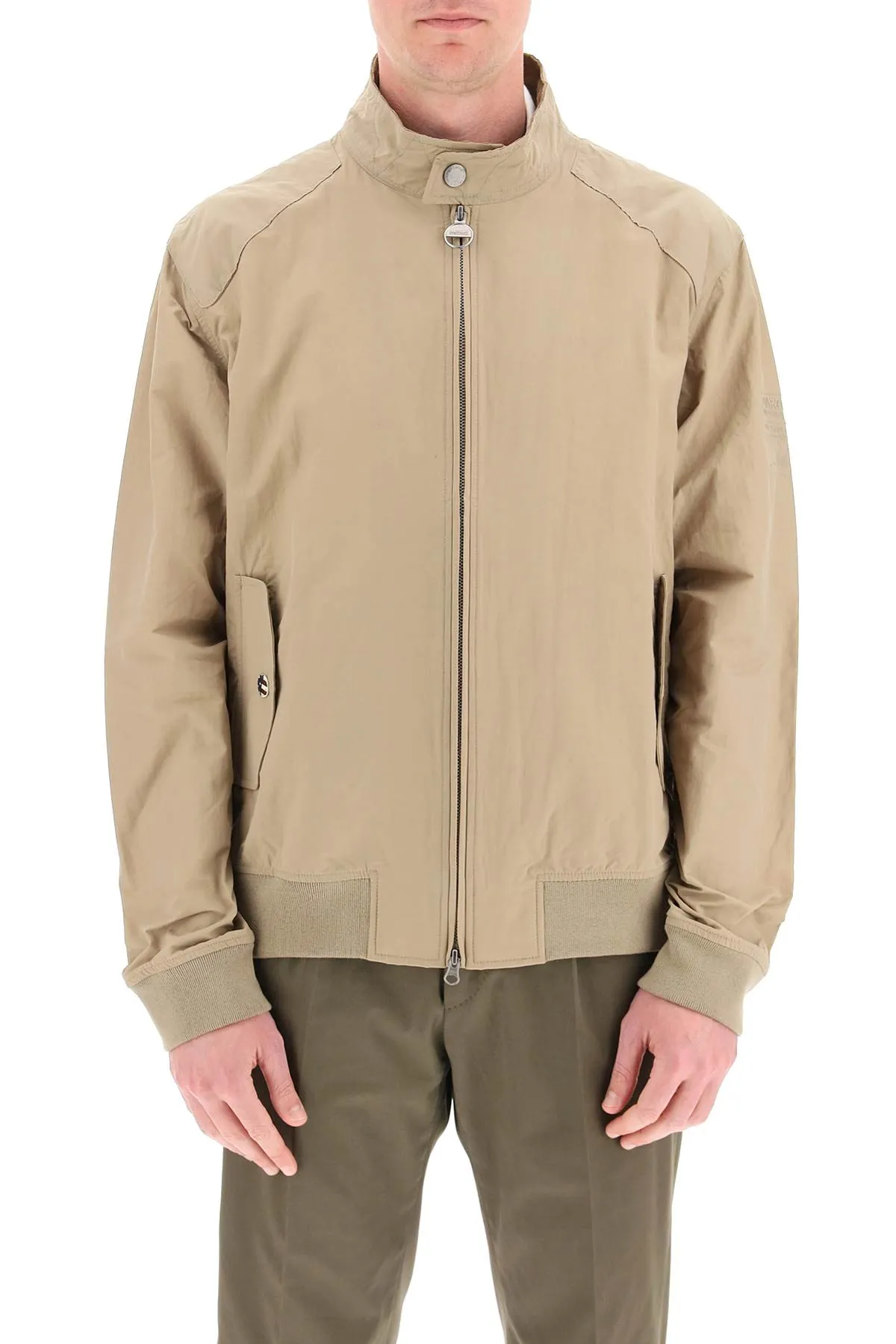 Barbour Logo Embroidered Zipped Bomber Jacket