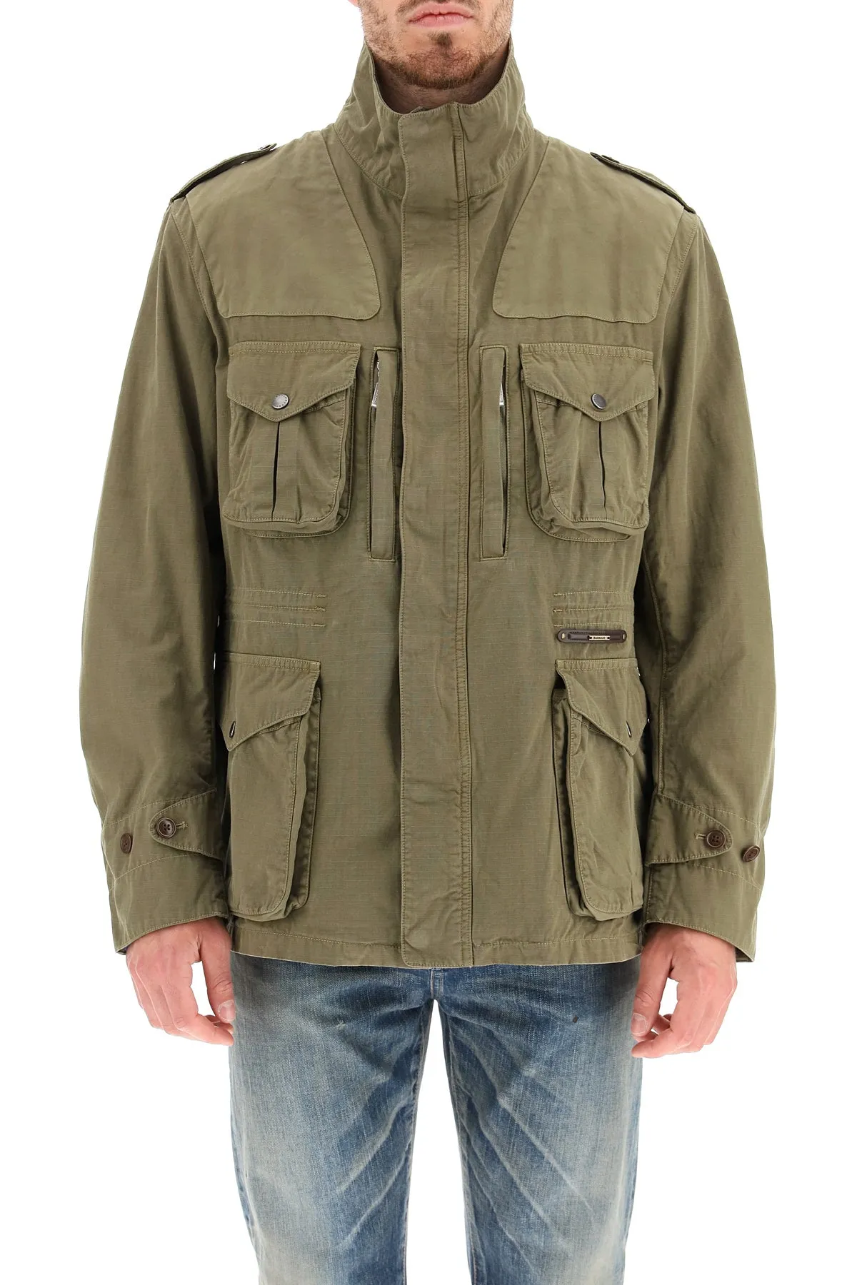 Barbour Patch-Pocket Zip-Up Jacket