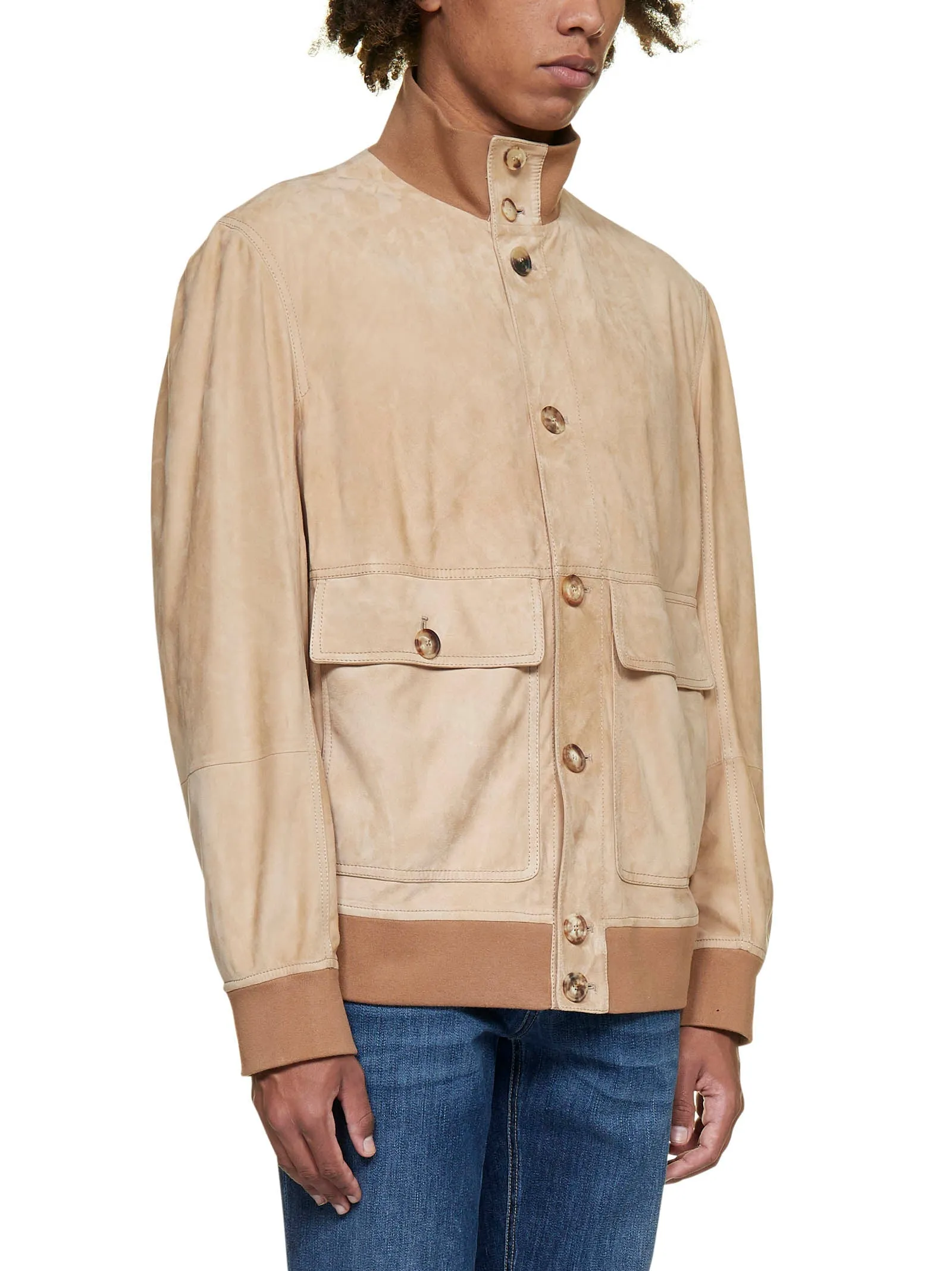 Brunello Cucinelli Ribbed High Neck Jacket