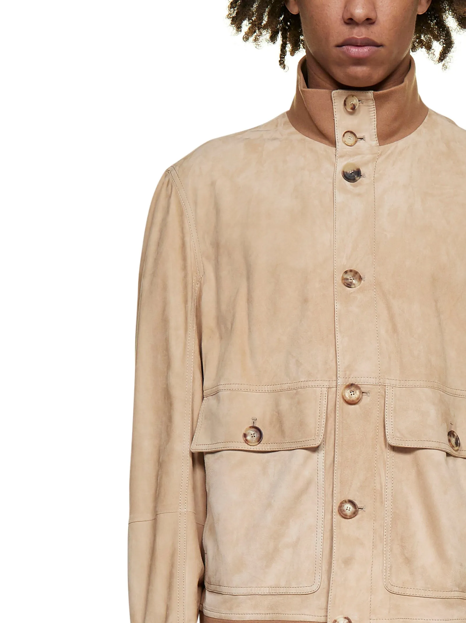Brunello Cucinelli Ribbed High Neck Jacket