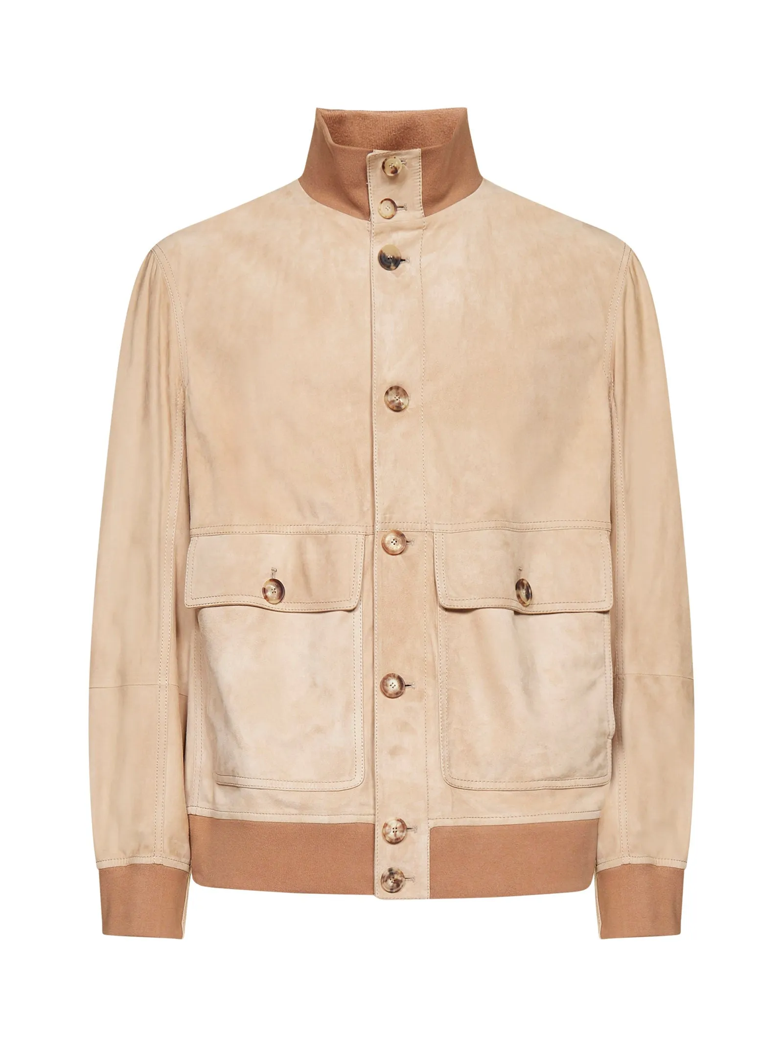Brunello Cucinelli Ribbed High Neck Jacket